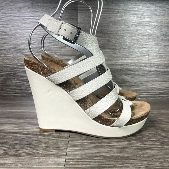 Sam Edelman Shoes - Sam Edelman Grey Nayla Wedge Gladiator Sandals Women's Shoes 9